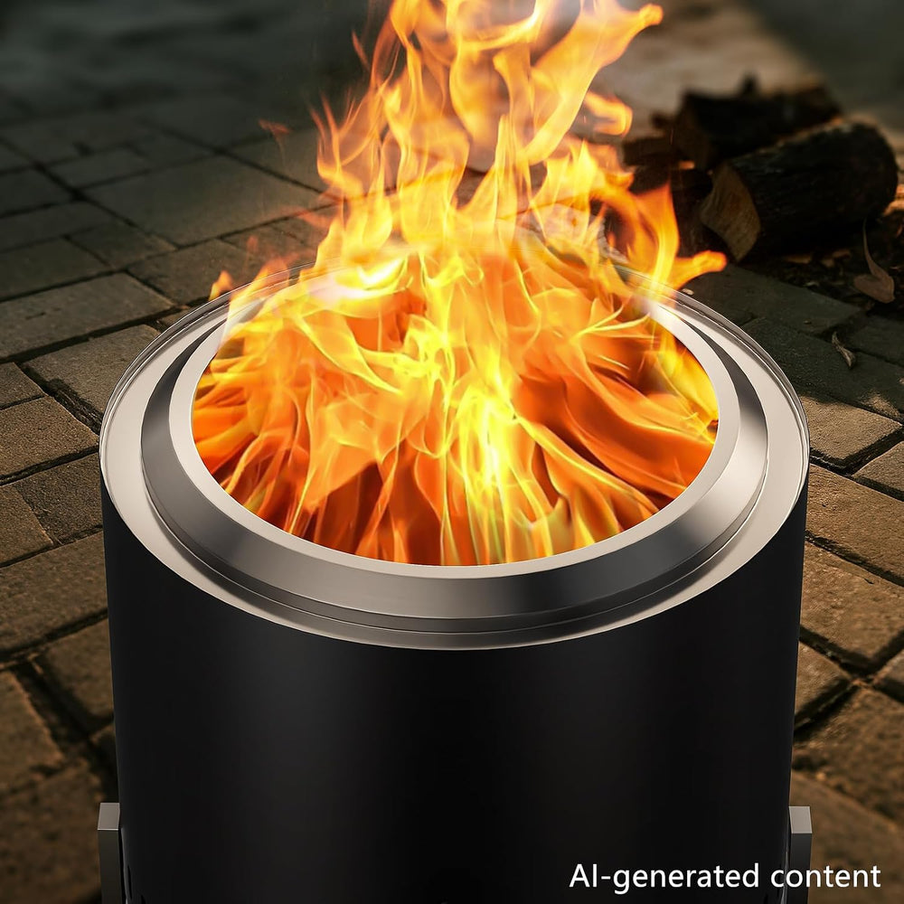 OutVue 19.5 inch Stainless Steel Smokeless Fire Pit with Tote Bag