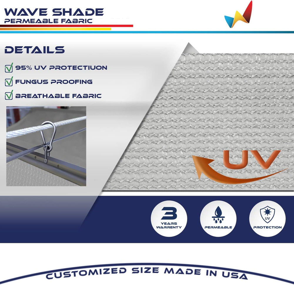 Windscreen4less 4' x 16' Retractable Sun Shade Canopy Cover Sliding W...