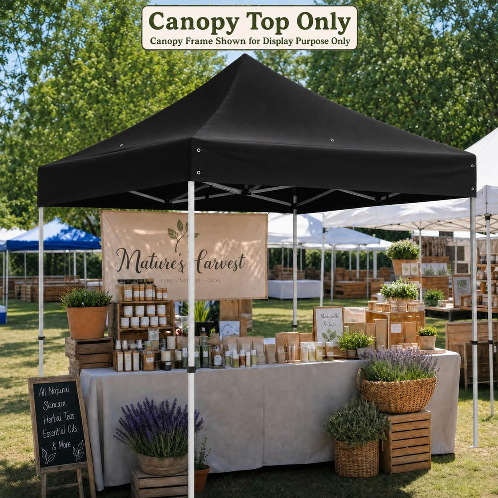 10 x 10 Replacement Canopy Top for Straight Leg Frame, Black