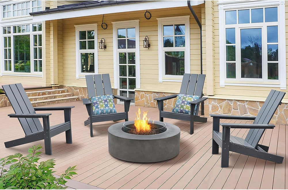 Skypatio Adirondack Chairs Set of 4, All-Weather Patio Fire Pit Chairs High-D...