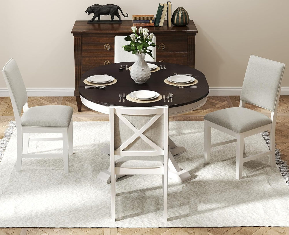 chairus Farmhouse Dining Chairs Set of 4, Upholstered Armless Dining Room Cha...