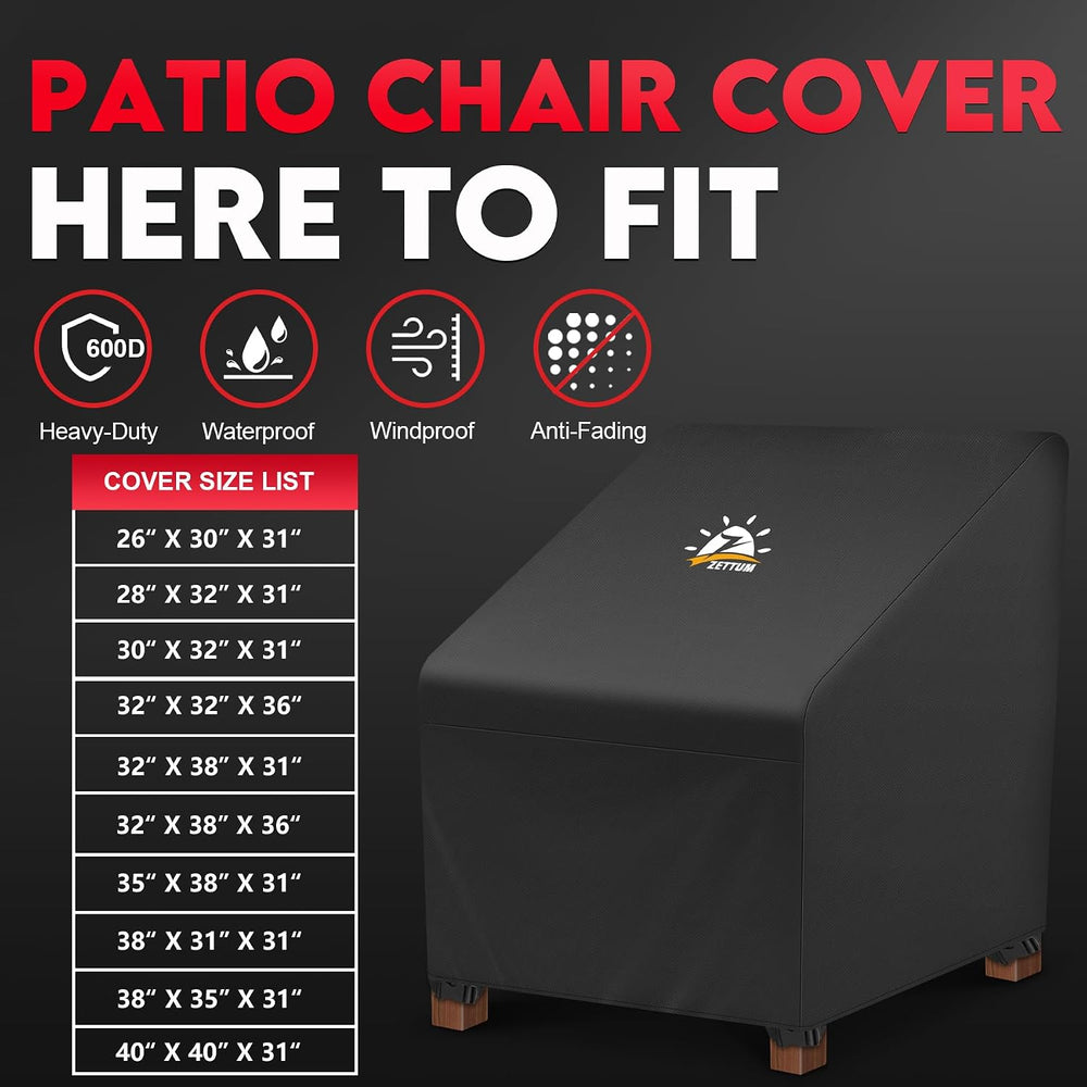 Zettum Patio Chair Covers 2 Pack - 600D Outdoor Chair Cover Waterproof & ...