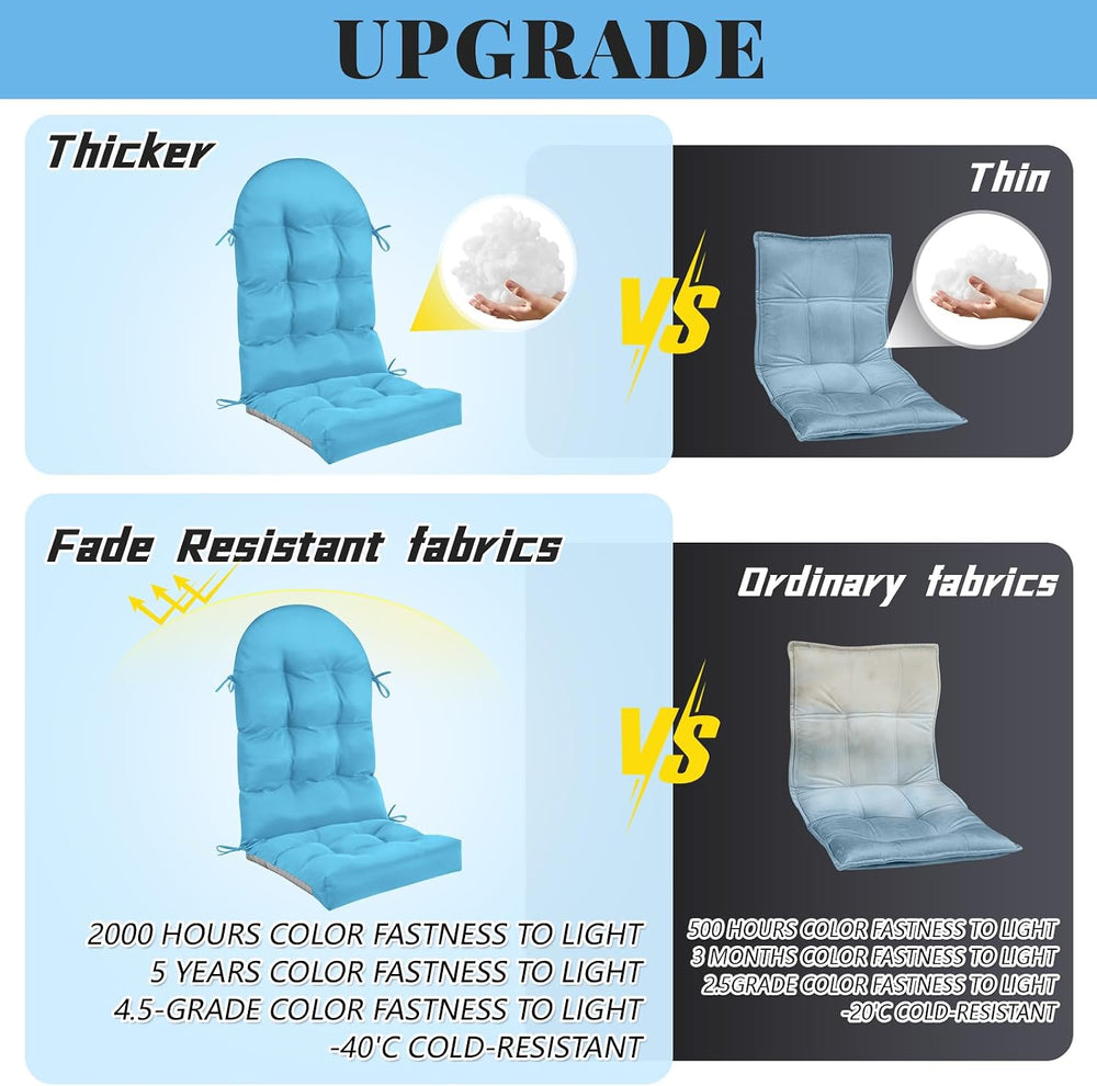 Geelin 2 Pcs Outdoor Patio Chair Cushion Thick High Back Adirondack Chair Cus...