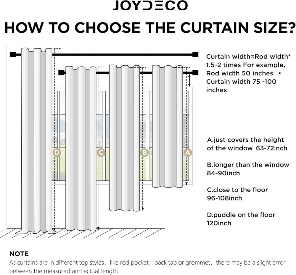 Joydeco Blackout Curtains for Bedroom - 100% Light Blocking 2 Panels Light Gr...