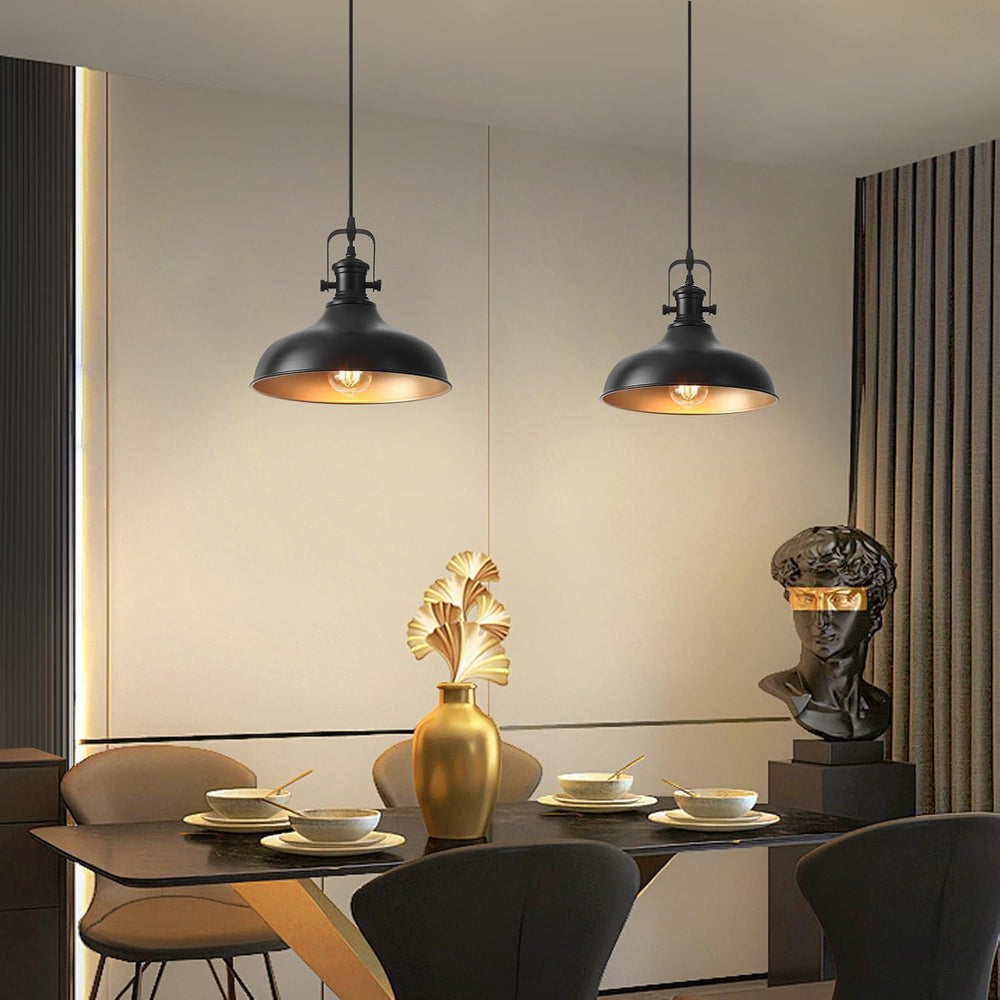 Black Pendant Lights Kitchen Island 3 Pack, 11.41" Kitchen Pendant Light...