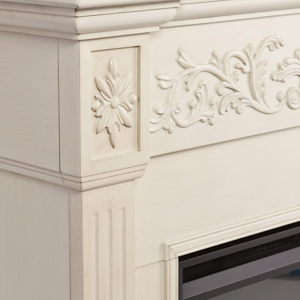 SEI Furniture Southern Enterprises Calvert Carved Electric Fireplace, Espress...