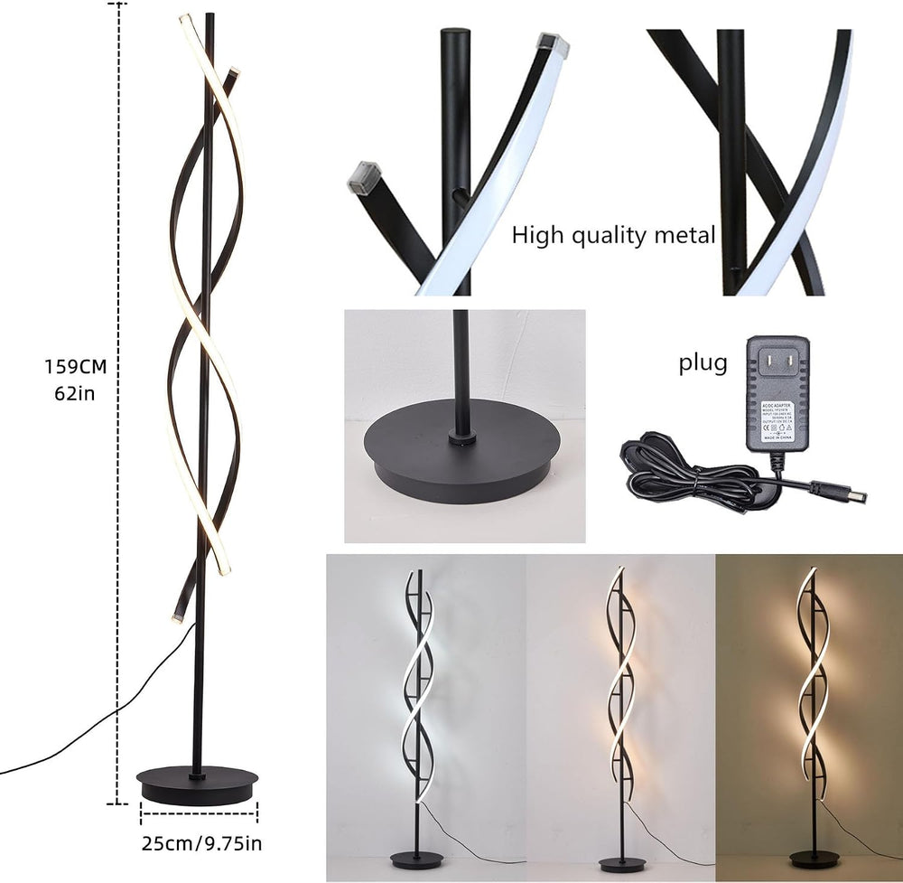 NKU Spiral Floor Lamp for Living Room Modern LED Floor Light with Remote Dimm...