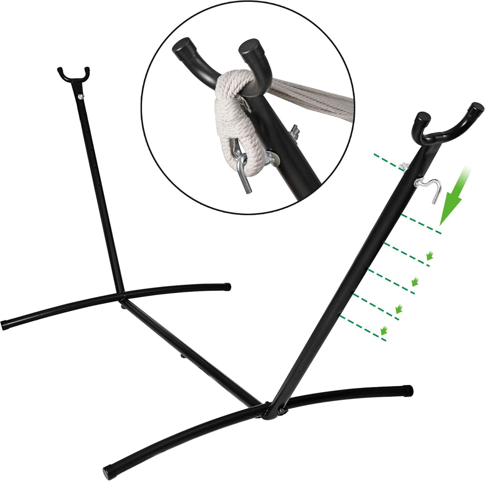 SUPER DEAL Portable 9FT Hammock Stand, Heavy Duty 2 Person 620 LBS Capacity S...