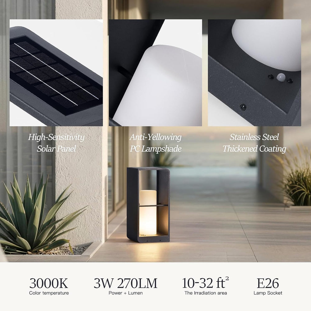 Modern Floor Lamp with Remote, Dusk to Dawn Outdoor Solar Lanterns