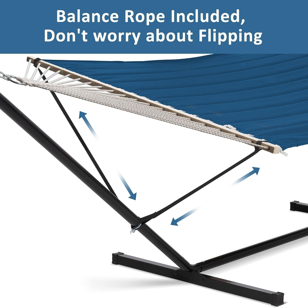SUNCREAT Heavy Duty Hammocks with Stands Included, 475 lbs Capacity, Navy