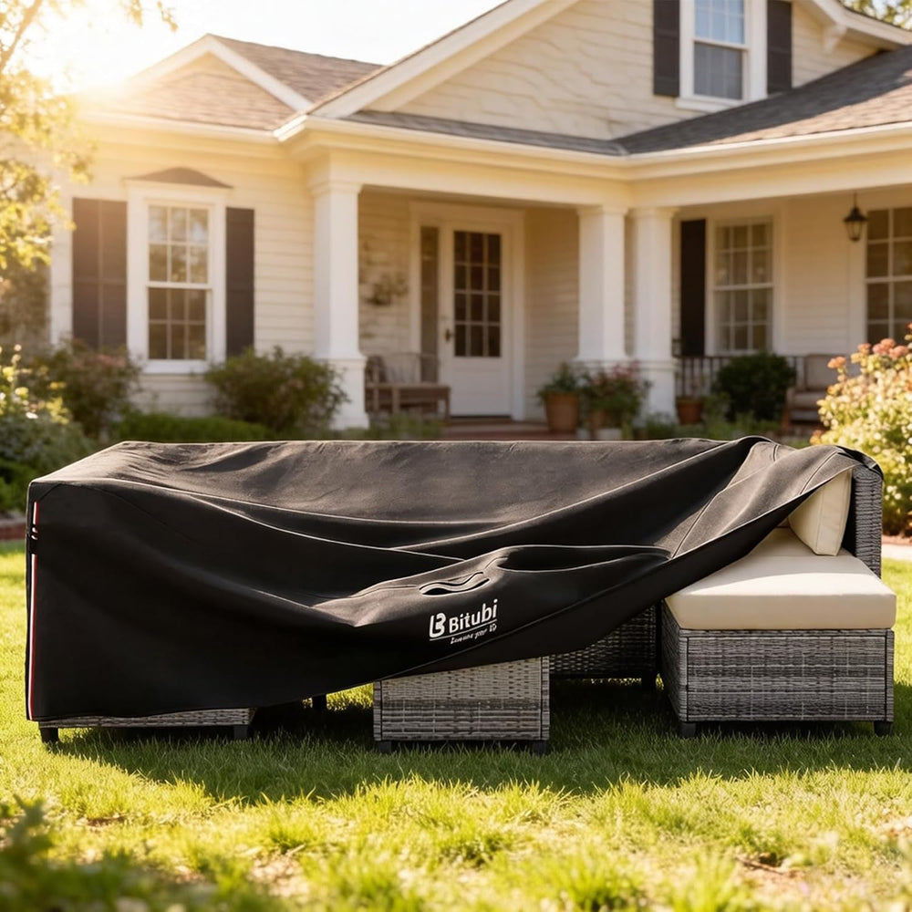 Bitubi Rectangular Patio Table Cover - Heavy Duty 600D Tough Canvas Waterproo...