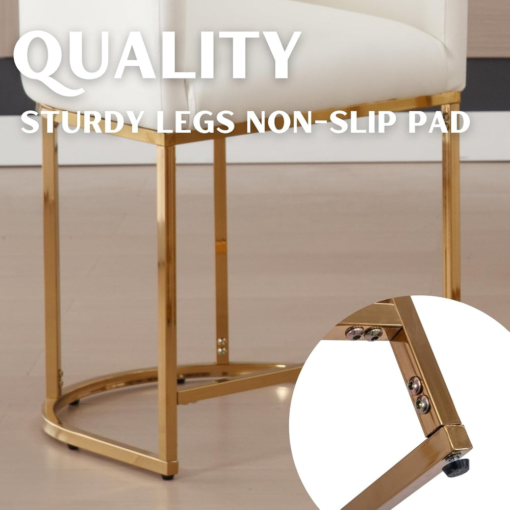 RIVOVA PU Leather Bar Stools Set of 4, Modern Upholstered Counter Height Bar ...
