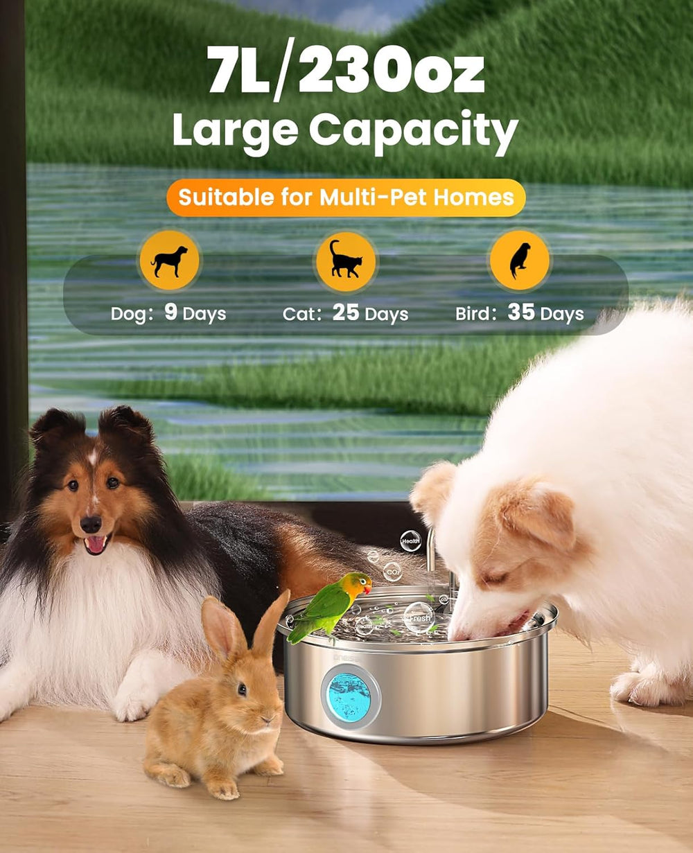 Oneisall 7L/230oz Pet Water Fountain