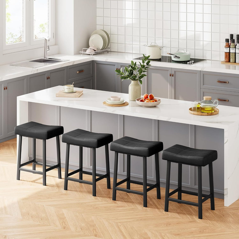 GAOMON Bar Stools Set of 2, 24" Counter Height Upholstered Padded Barstools