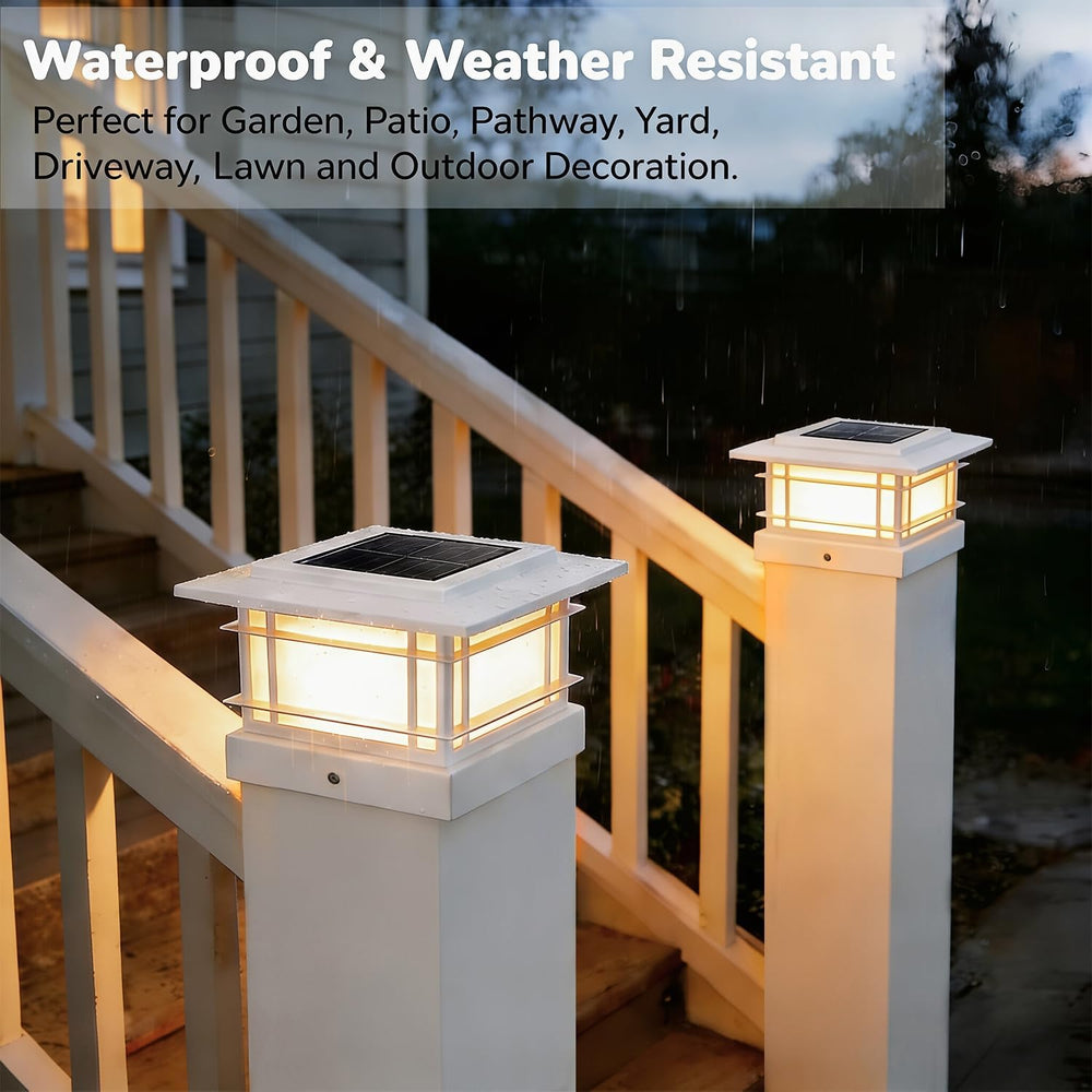 Dynaming 4x4 Solar Post Cap Lights Outdoor with 2 Color Modes, 12 Pack Fence ...