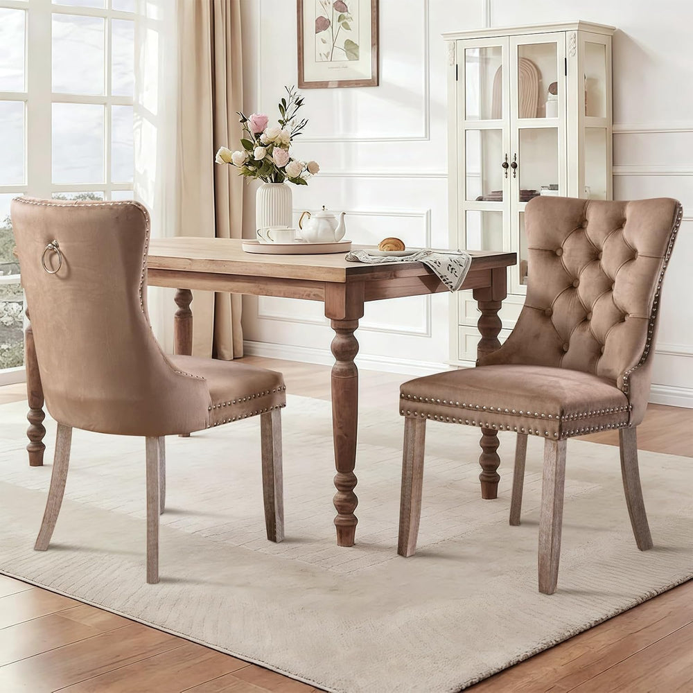 SoarFlash Velvet Dining Chairs Set of 2, Tall Back Side Chair, Modern Upholst...