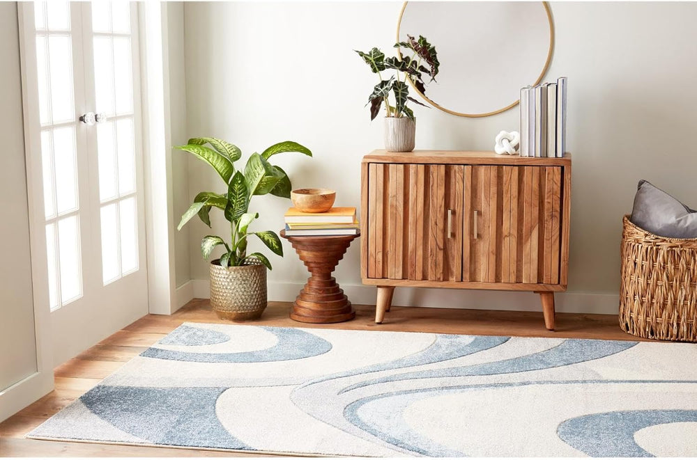 Home Dynamix Tribeca Slade Modern Area Rug, Abstract Blue 5'2"x7'...