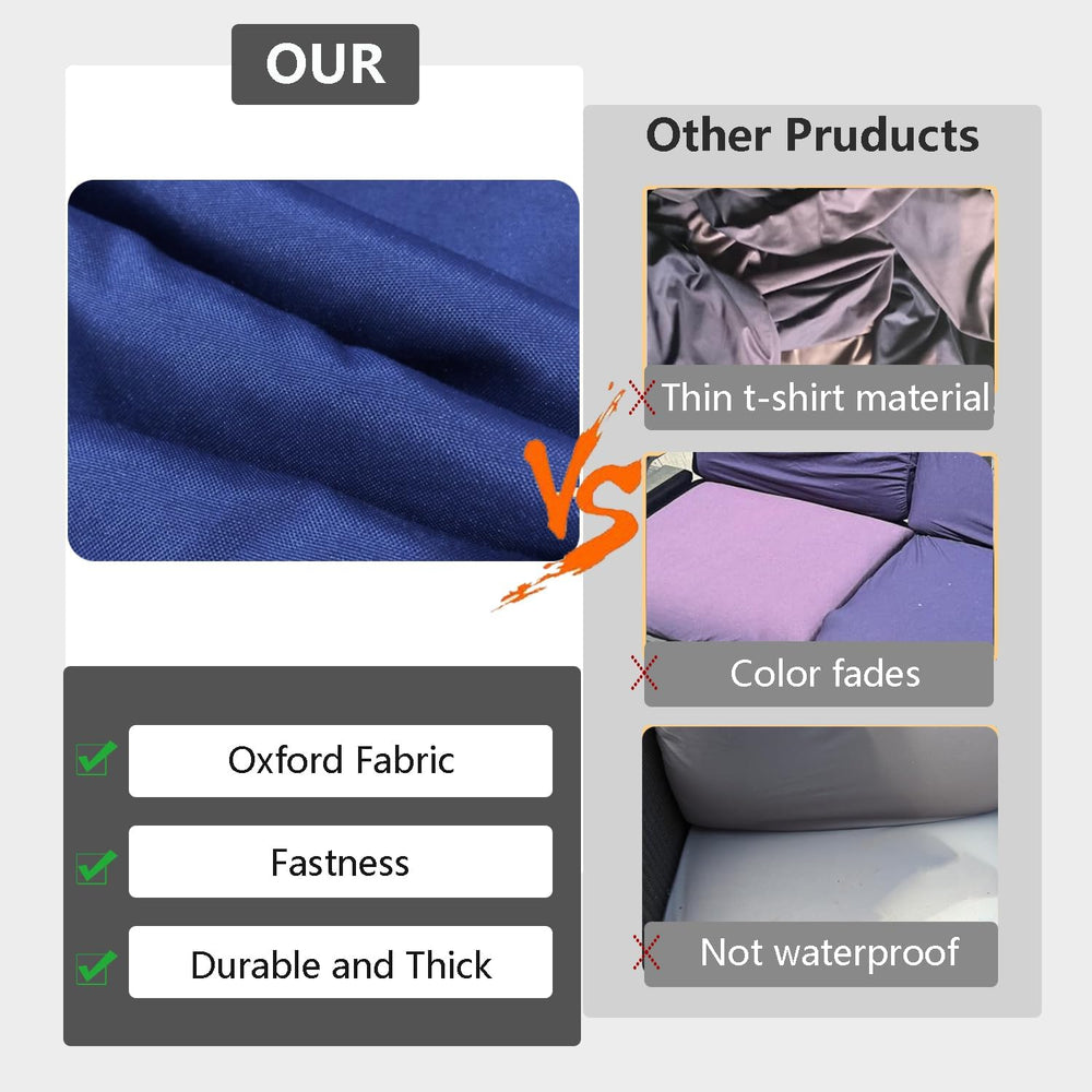 Patio Cushion Covers Replacement, Blue, 28x28x6, 28x13x6