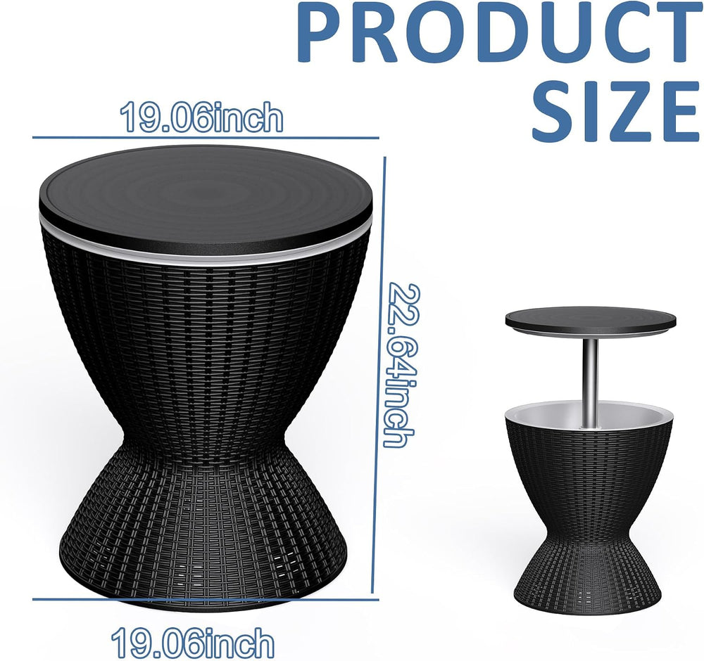 EasyUp Outdoor Cooler Bar Table – 8 Gallon Outdoor Patio Cooler Table with Dr...