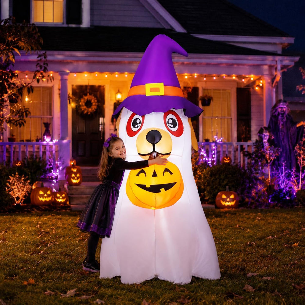GOOSH 6.2 FT Halloween Inflatables Dog Outdoor Decorations Blow Up Yard Cute ...
