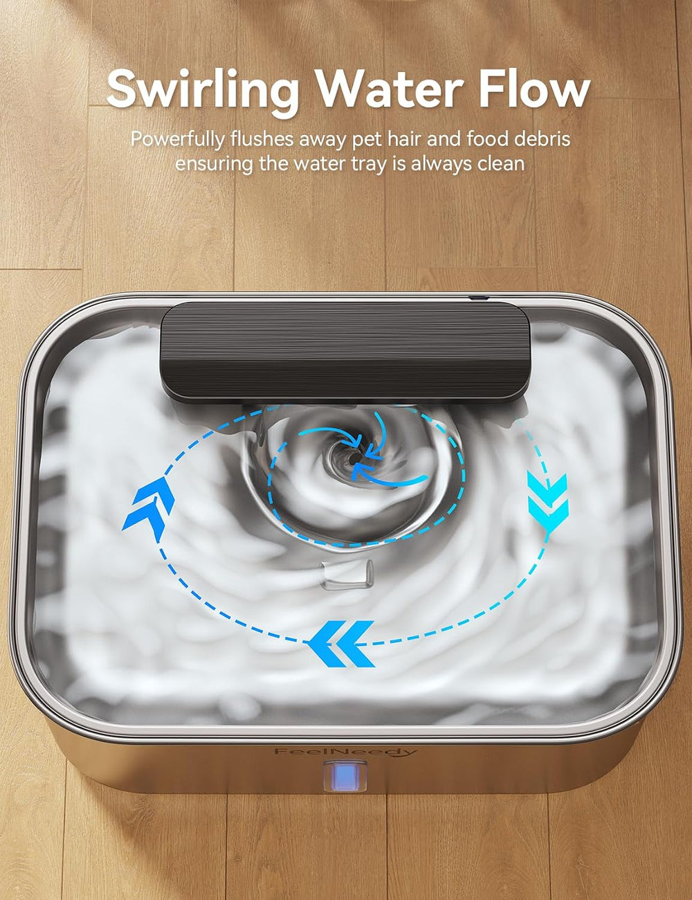 FEELNEEDY 3 Gal Stainless Steel Dog Water Fountain for Large Dog, Pet Water F...