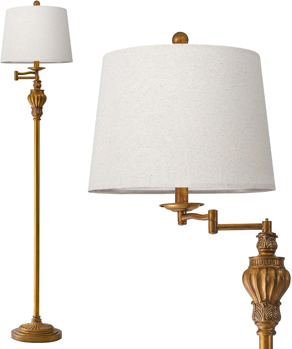 Vintage Floor Lamp with 350° Adjustable Swing Arm 61" Lamps for Living Room