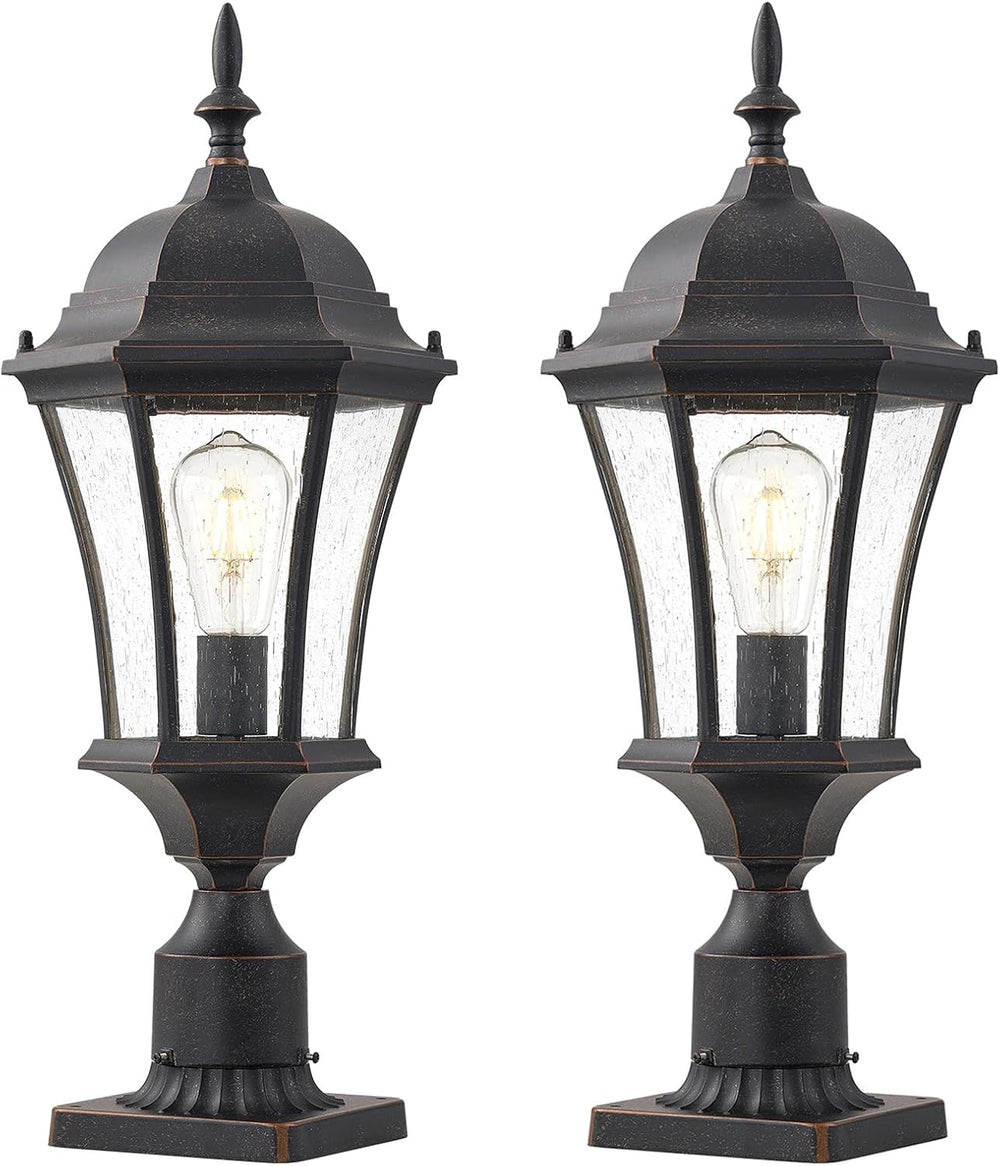 Cast Aluminum 24" Large Outdoor Post Light with 3" Pier Mount, Bron...