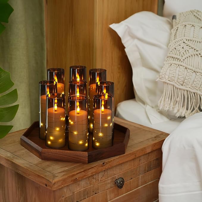 Raycare Flameless Candle with Remote Timer – 9 Flickering Acrylic Battery Ope...