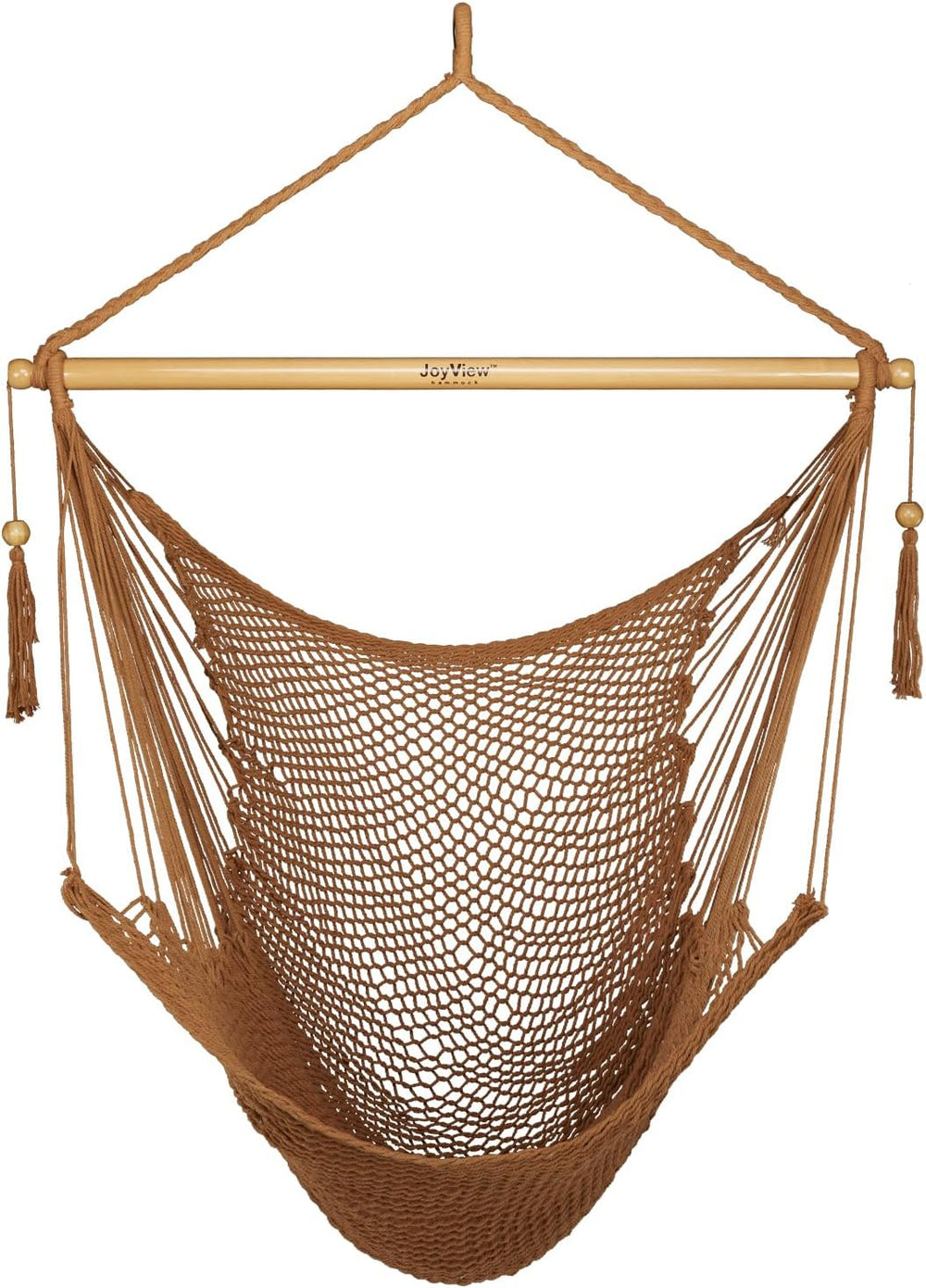 JoyView Hanging Hammock Chair, Caribbean Rope Swing Chair Wood Spreader Bar