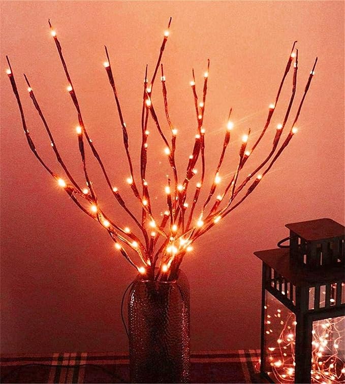 MENCH Branch Lights,6 Pcs Twig Light USB&Battery Powered 8 Flashing Modes...