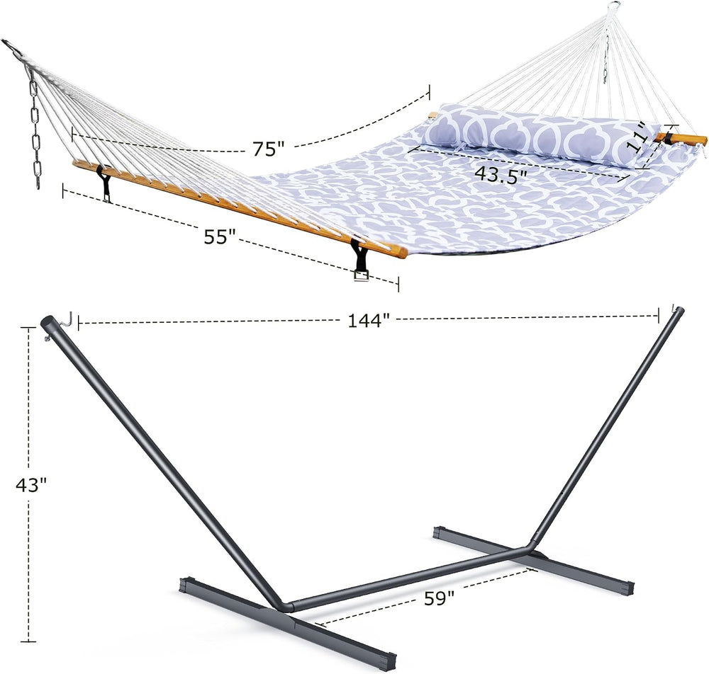 ANAGOO Double Hammock with Stand 500lbs Heavy Duty Outdoor Two Person Round