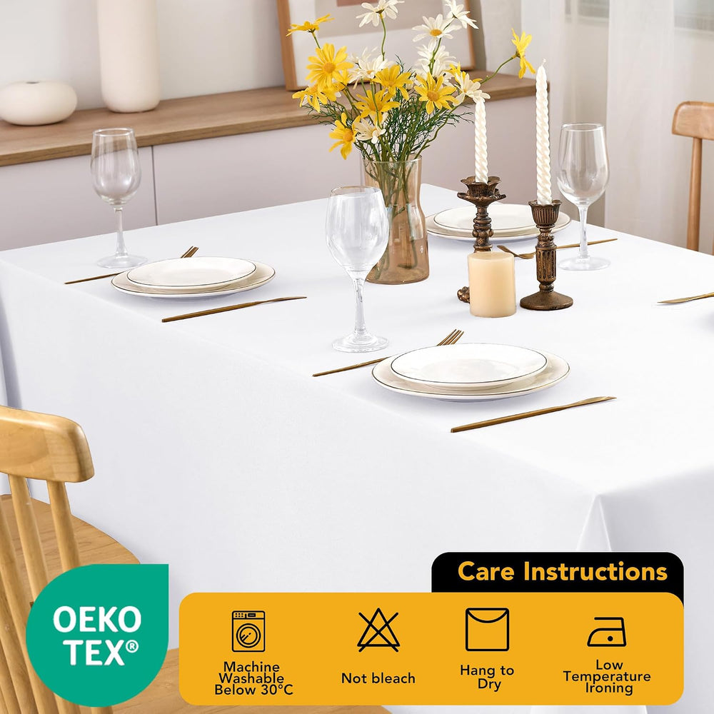 10-Pack White Tablecloths for Rectangle Tables, 60 x 102 Inches