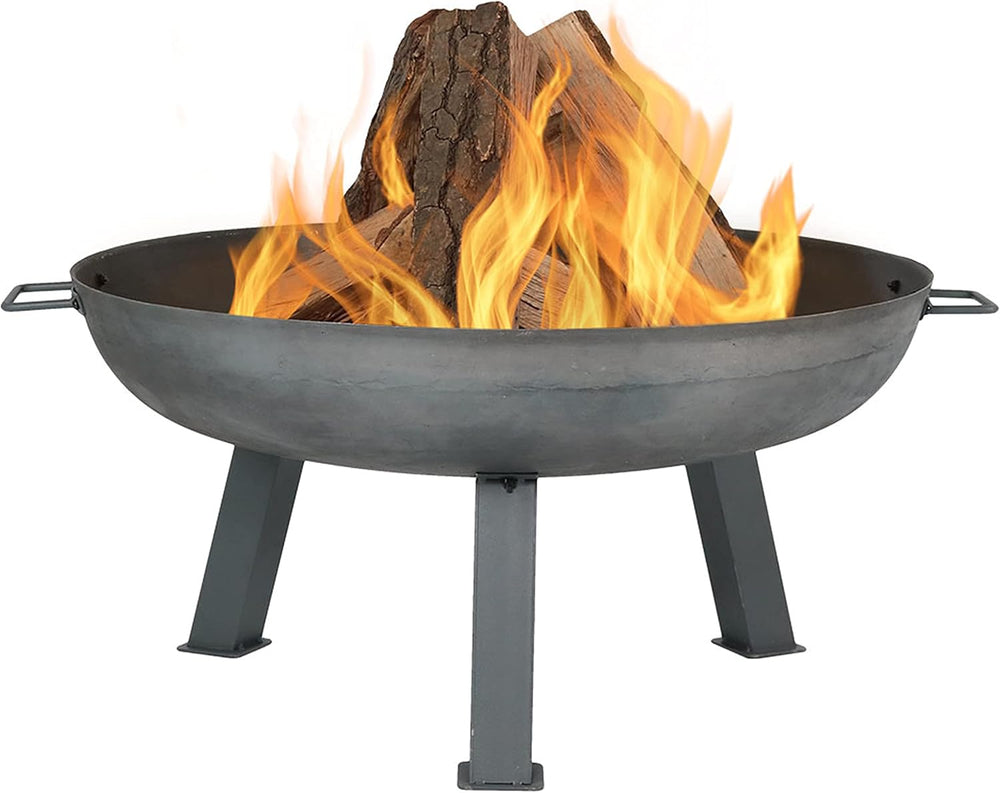 Sunnydaze 30" Heavy-Duty Cast Iron Fire Pit Bowl for Outside, Wood-Burning