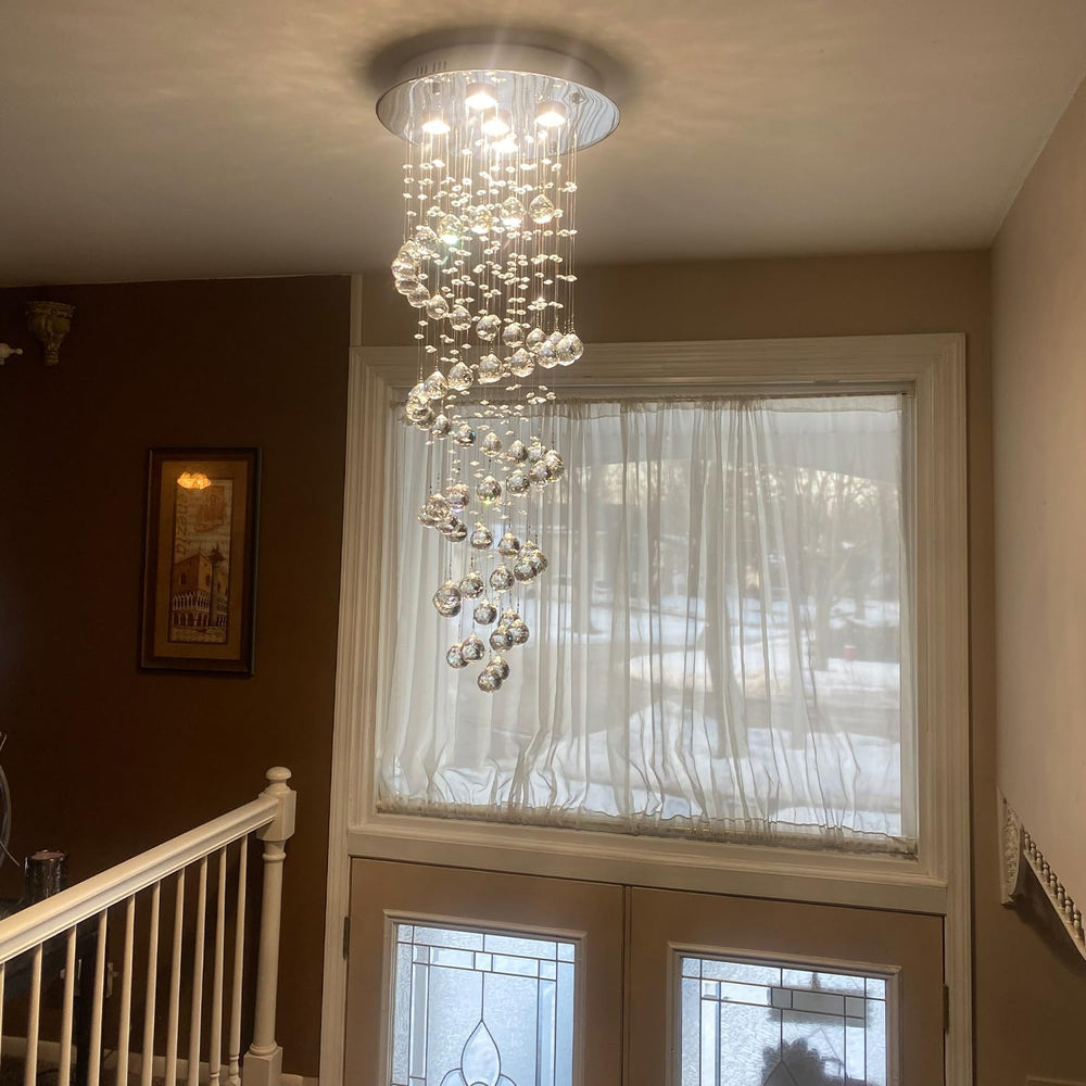 Elegance Spiral Chandelier for Dining Area, Modern Swirl Raindrop Chandelier ...