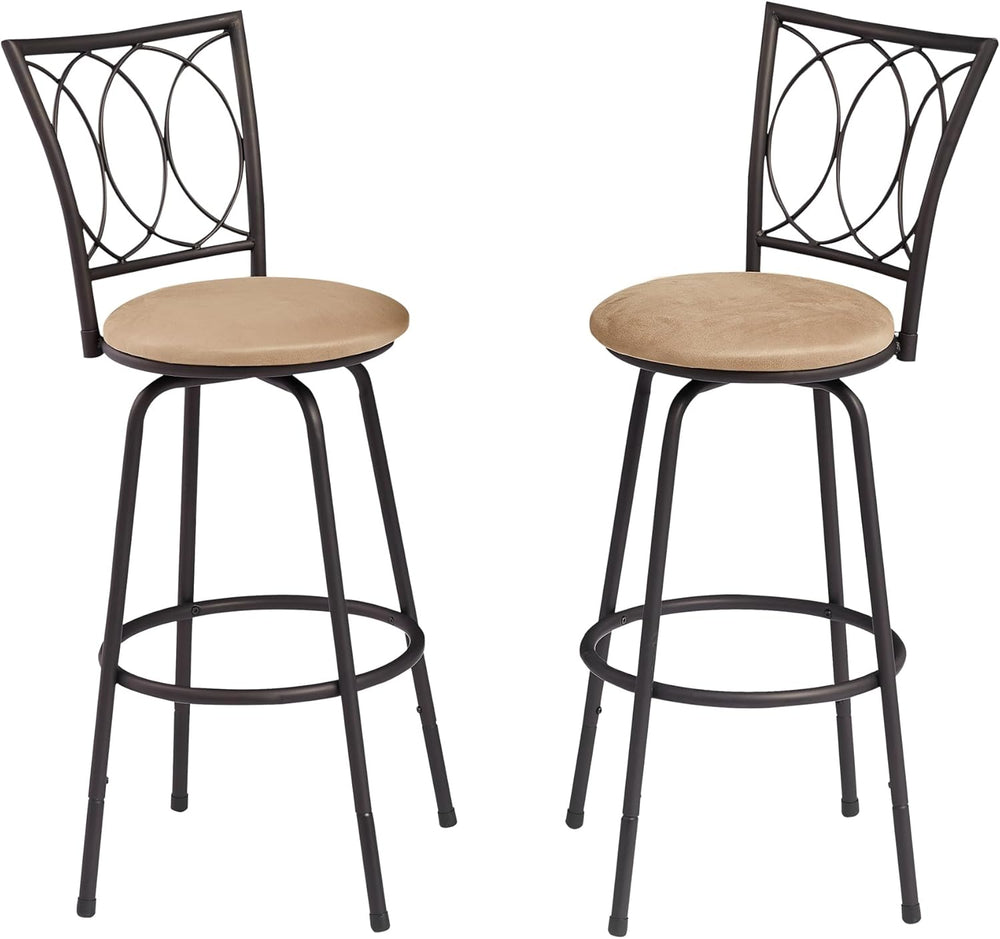 VECELO Adjustable Counter Stools, Steel Bistro Pub Chairs, Bar Stools with 36...