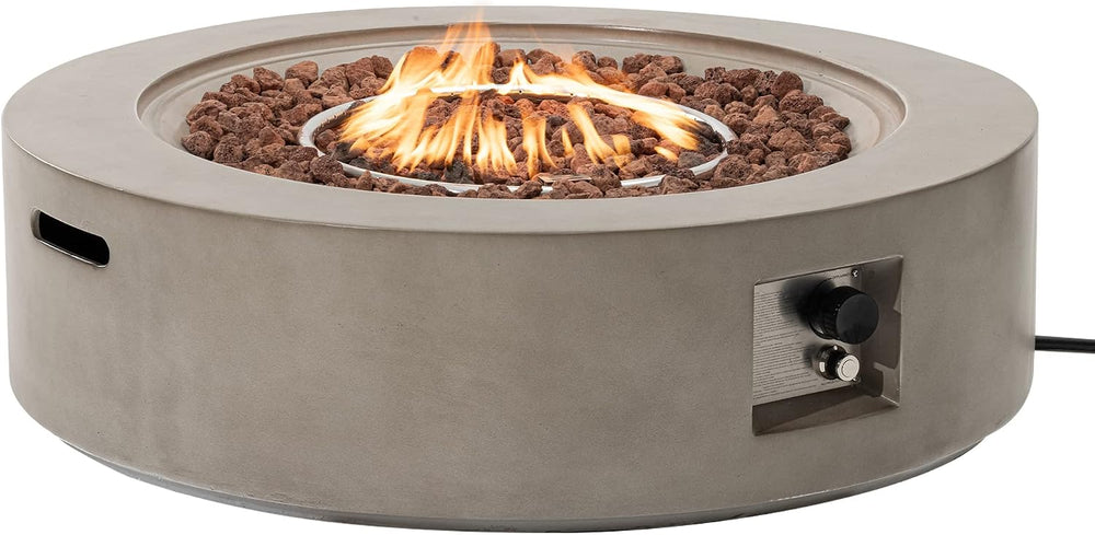 SUNBURY Outdoor 42" Fire Pit Table, 50000 BTU Gray Patio Fire Table, Con...