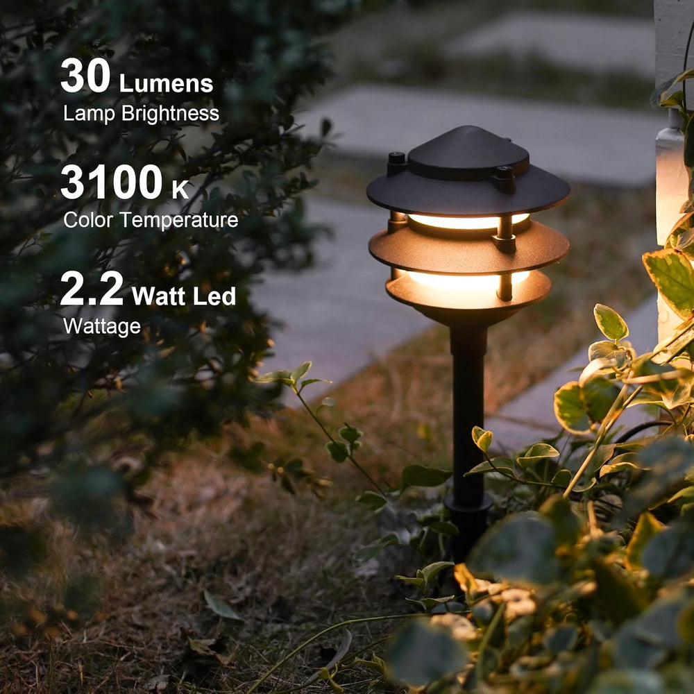 GOODSMANN Landscape Lighting 4PK Pathway Lights Low Voltage 2.2 Watt LED 12V ...