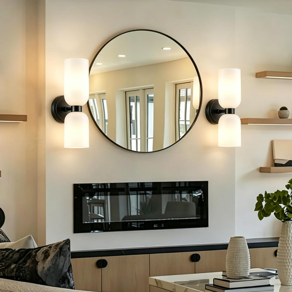 Bathroom sconces Set of 2 mid-Century Modern Light Vanity sconces Fixture Mil...