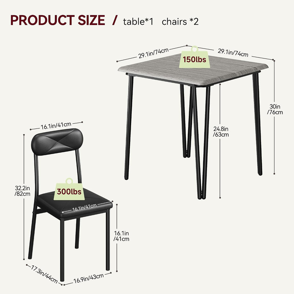 IDEALHOUSE Dining Table Set for 4, Kitchen Table with Upholstered Chairs for ...