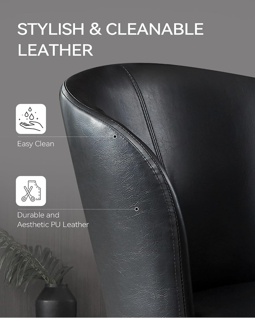 BedsPick Dining Chairs Set of 6 - PU Leather Kitchen Chairs with Metal Legs, ...