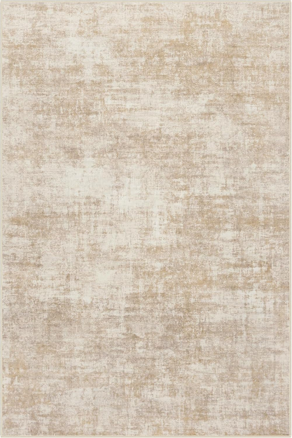 9x12 Area Rugs for Living Room: Washable Abstract Beige Badroom Carpet
