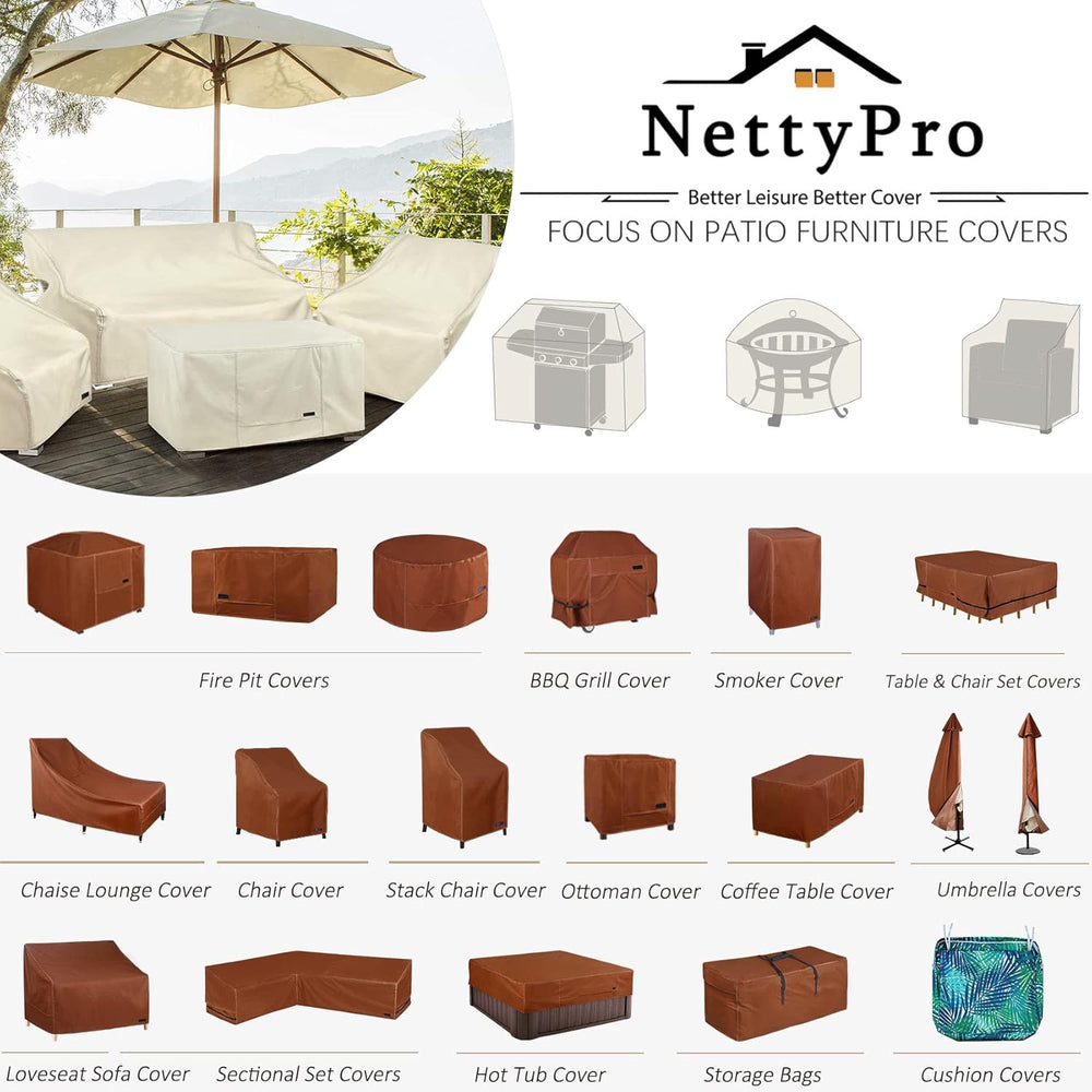 NettyPro Patio Chair Covers for Outdoor Furniture 2 Pack, Waterproof Heavy Du...