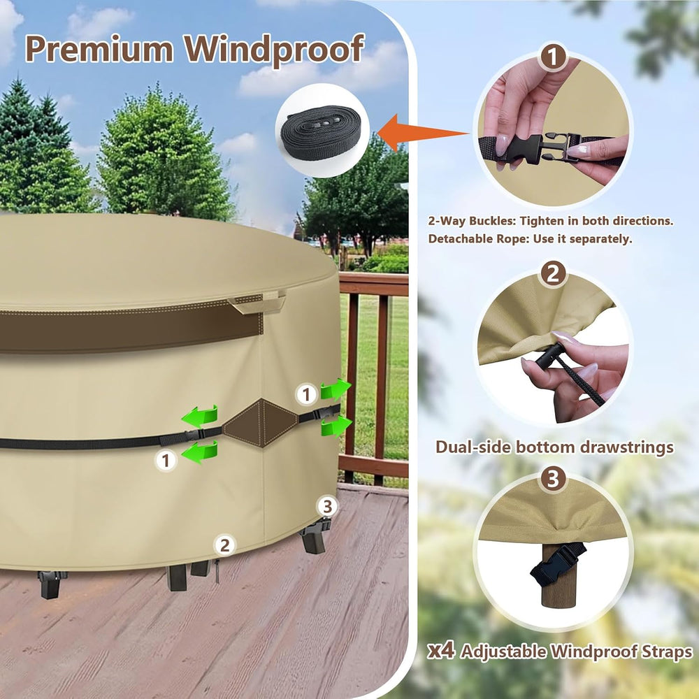RICHIE Outdoor Patio Furniture Cover - Heavy Duty Waterproof 600D Tough Canva...