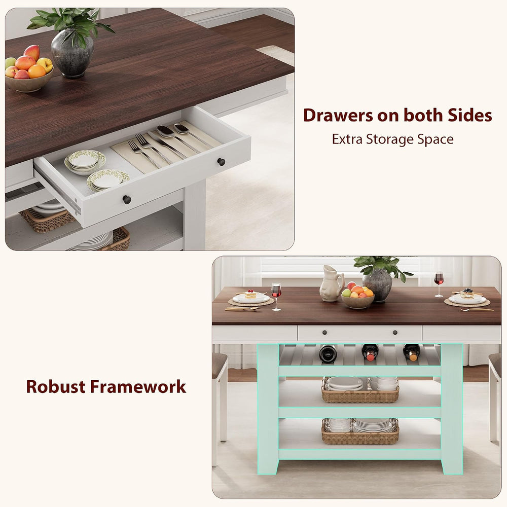 GAOMON 60" Counter Height Dining Table for 4-6, Farmhouse Rectangular Ba...