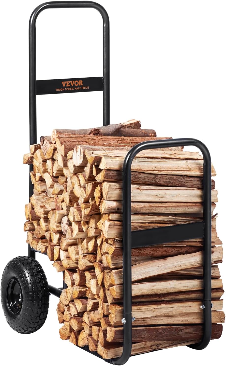 VEVOR Log Cart 250 lbs Load Capacity, Outdoor and Indoor Wood Rack Storage Mo...