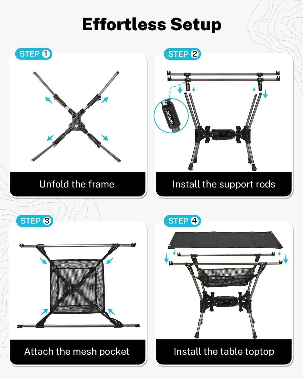 Gonex Portable Camping Table, Lightweight Foldable Camp Side Table