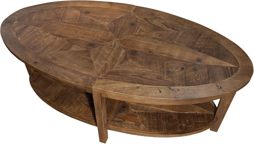 Alaterre Furniture Revive Oval Coffee Table, Natural, 48” x 24” x 18”