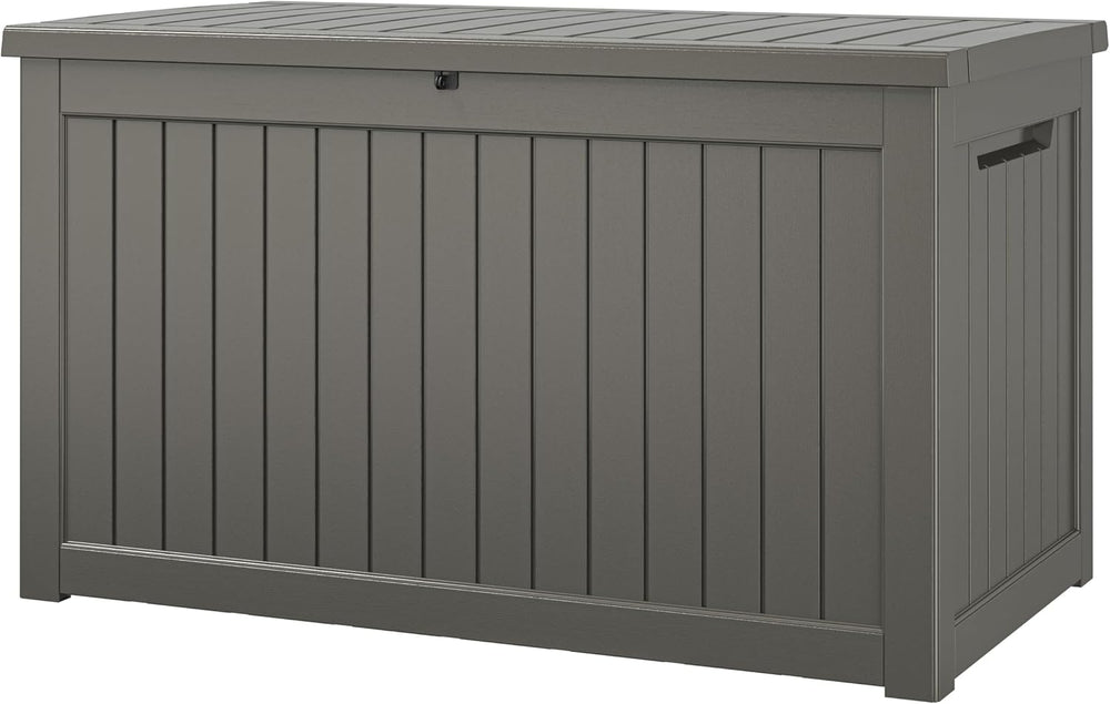 270 Gal Deck Box,Outdoor Storage Box Waterproof Lockable,Gas Lift,Grey