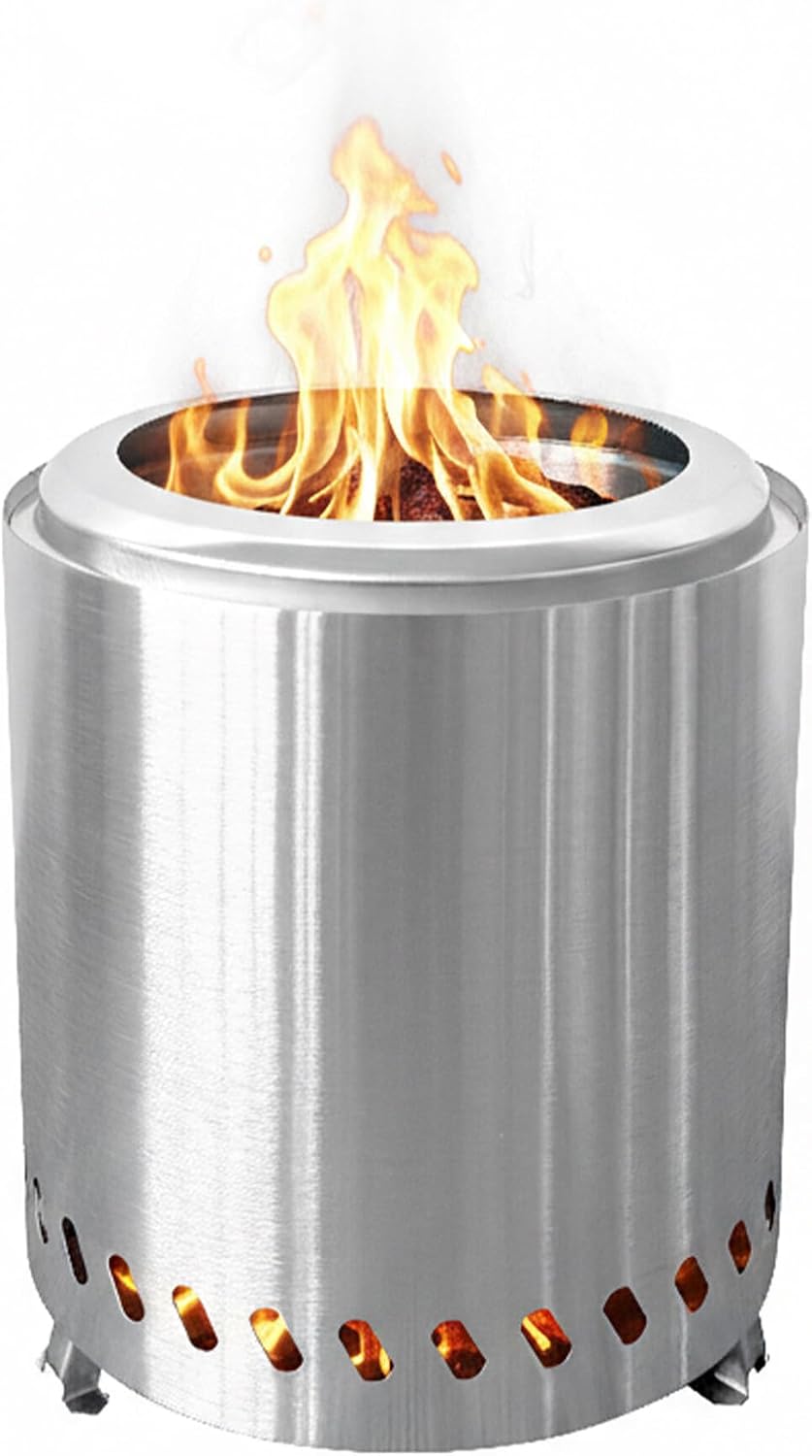 Relaxdays Smokeless Tabletop Fireplace, Stainless Steel, 25 x 22.5 x 22.5 cm,...