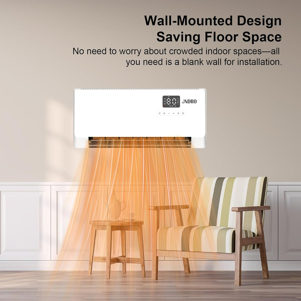 24-Inch Wall Mounted Electric Heater - 1500W Indoor Space Heater with LED Dis...